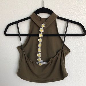 Olive cropped top